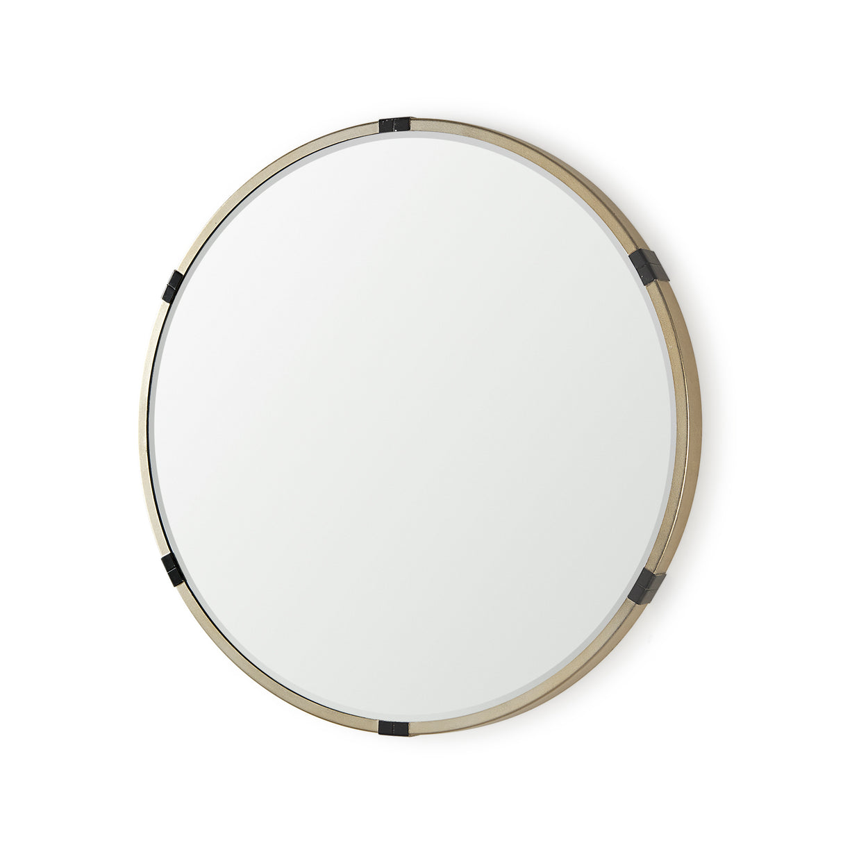 Melissa 28.5" Medium Round Gold Metal Wall Mirror from Mercana - Luna Furniture