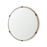 Melissa 28.5" Medium Round Gold Metal Wall Mirror from Mercana - Luna Furniture