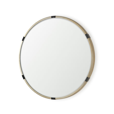 Melissa 28.5" Medium Round Gold Metal Wall Mirror from Mercana - Luna Furniture