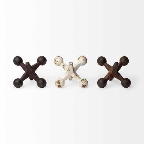 Jax Set of 3 8L x 7W Cast Iron Metal Jacks from Mercana - Luna Furniture