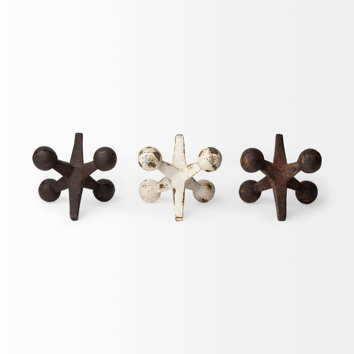 Jax Set of 3 8L x 7W Cast Iron Metal Jacks from Mercana - Luna Furniture