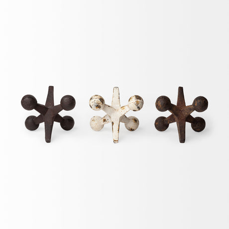 Jax Set of 3 8L x 7W Cast Iron Metal Jacks from Mercana - Luna Furniture