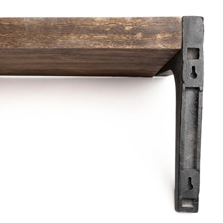 Dion I 58.0L x 11.0W x 11.0H Brown Wood W/Black Metal Wall Shelf from Mercana - Luna Furniture