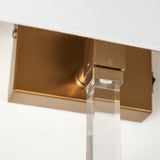 Cantabria 12x30 White Shade Brass/Acrylic Wall Sconce from Mercana - Luna Furniture