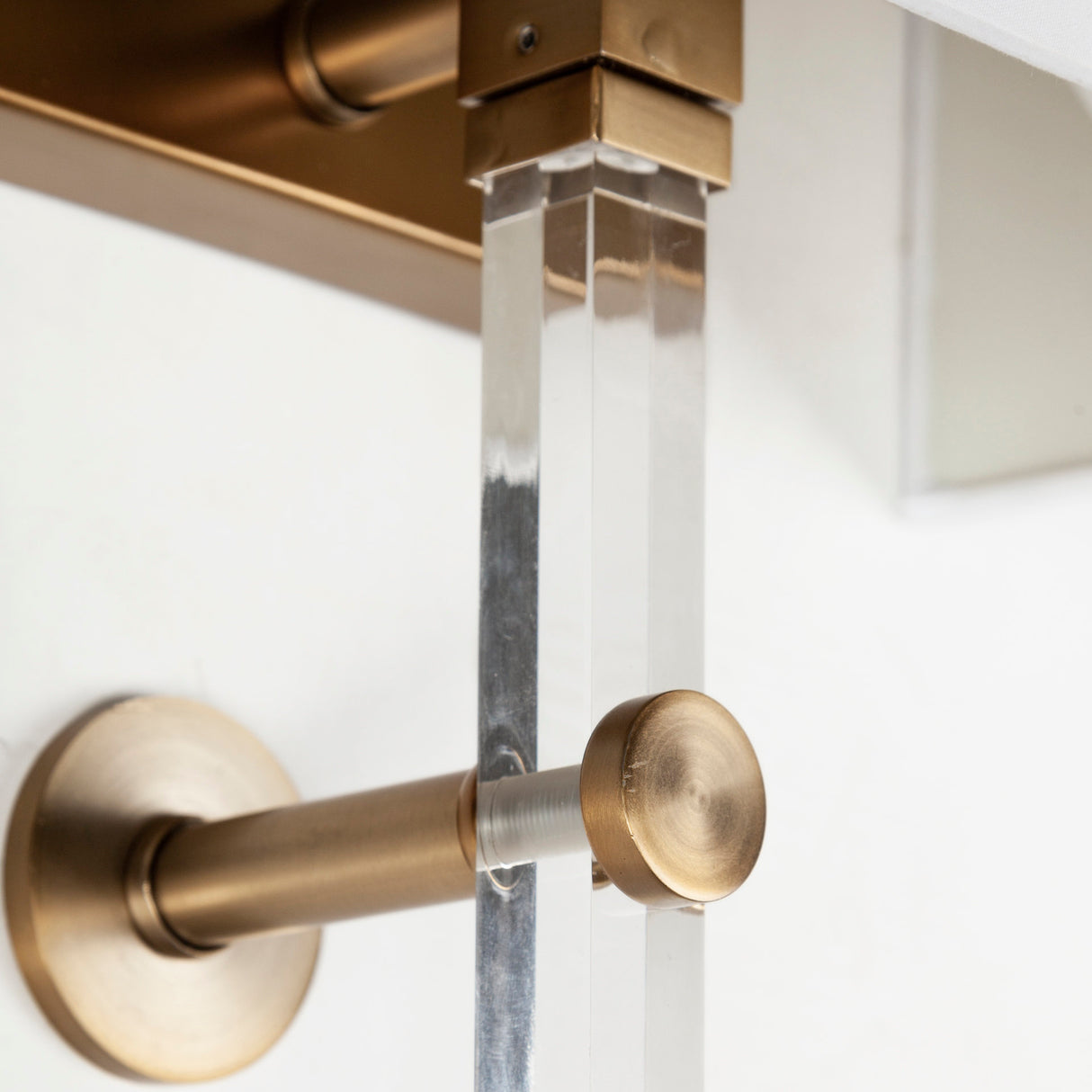 Cantabria 12x30 White Shade Brass/Acrylic Wall Sconce from Mercana - Luna Furniture