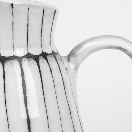 Lome Small White/Black Ceramic Jug from Mercana - Luna Furniture