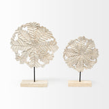 Kamara II (Large) 16L x 4W White Washed Wood W/Antiqued Silver Botanical Decorative Object from Mercana - Luna Furniture
