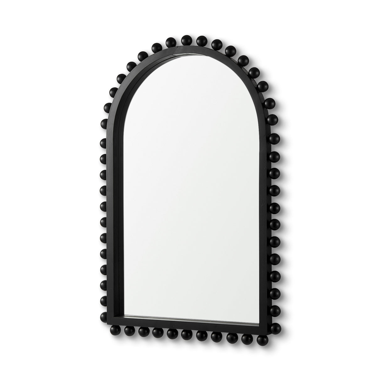 Leeds 23L x 35H Black Wood Arch Frame Mirror from Mercana - Luna Furniture