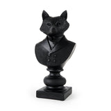 Murray 6.0L x 4.5W x 13.0H Black Painted Resin Fox in a Suit Bust from Mercana - Luna Furniture