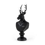 Mozart 8.2L x 6.0W x 22.5H Black Painted Resin Deer Bust from Mercana - Luna Furniture
