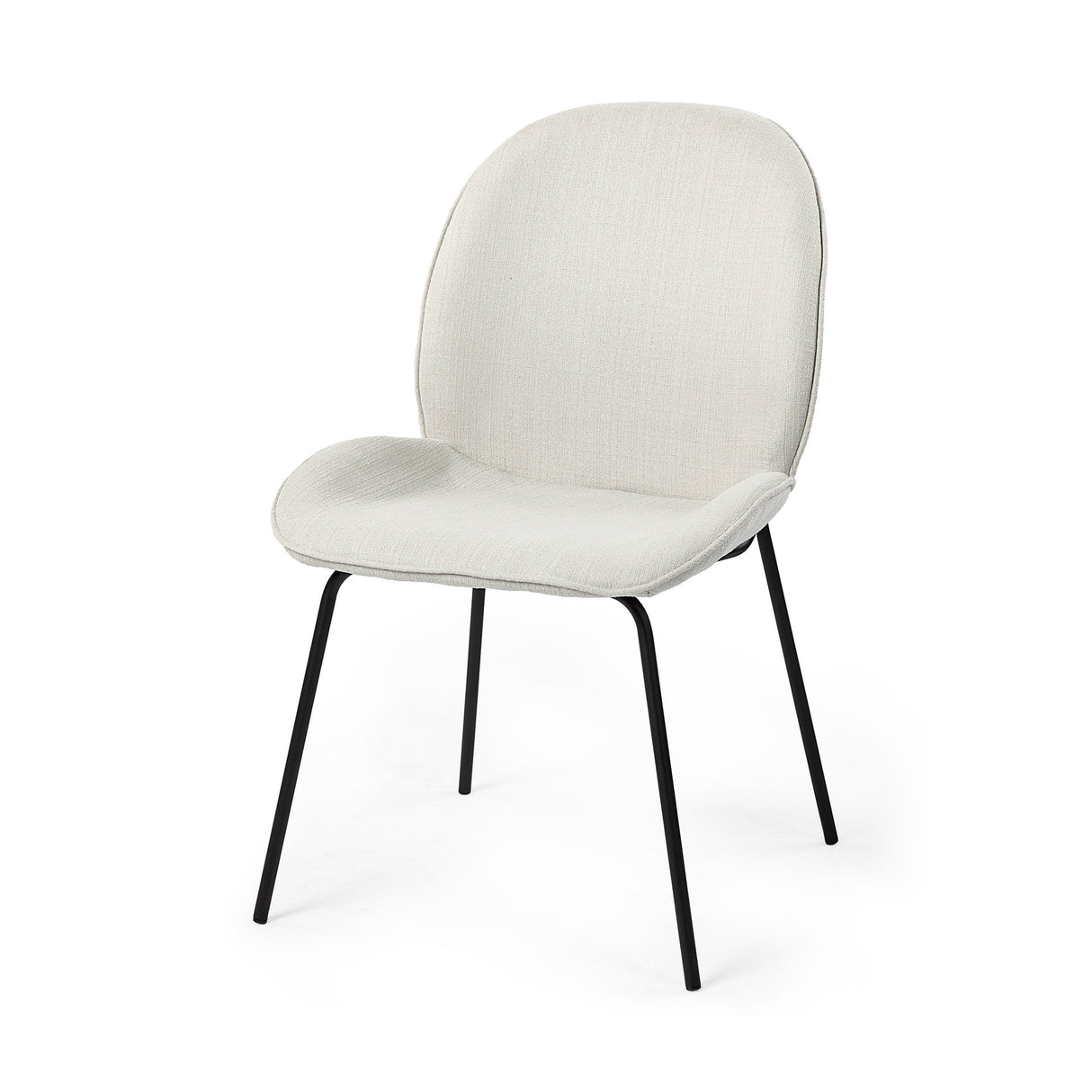 Inala White Fabric Seat Black Metal Frame Dining Chair, Set of 2 from Mercana - Luna Furniture
