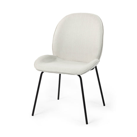 Inala White Fabric Seat Black Metal Frame Dining Chair, Set of 2 from Mercana - Luna Furniture