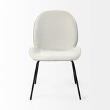 Inala White Fabric Seat Black Metal Frame Dining Chair, Set of 2 from Mercana - Luna Furniture