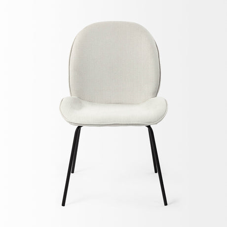 Inala White Fabric Seat Black Metal Frame Dining Chair, Set of 2 from Mercana - Luna Furniture