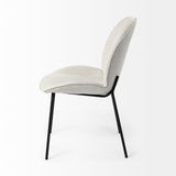 Inala White Fabric Seat Black Metal Frame Dining Chair, Set of 2 from Mercana - Luna Furniture