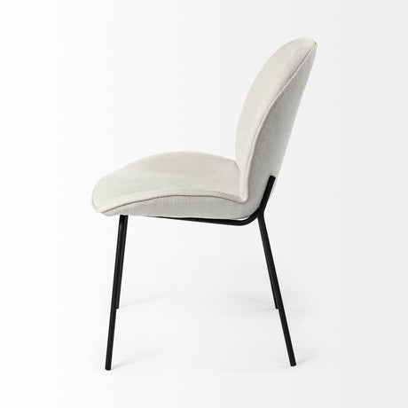 Inala White Fabric Seat Black Metal Frame Dining Chair, Set of 2 from Mercana - Luna Furniture