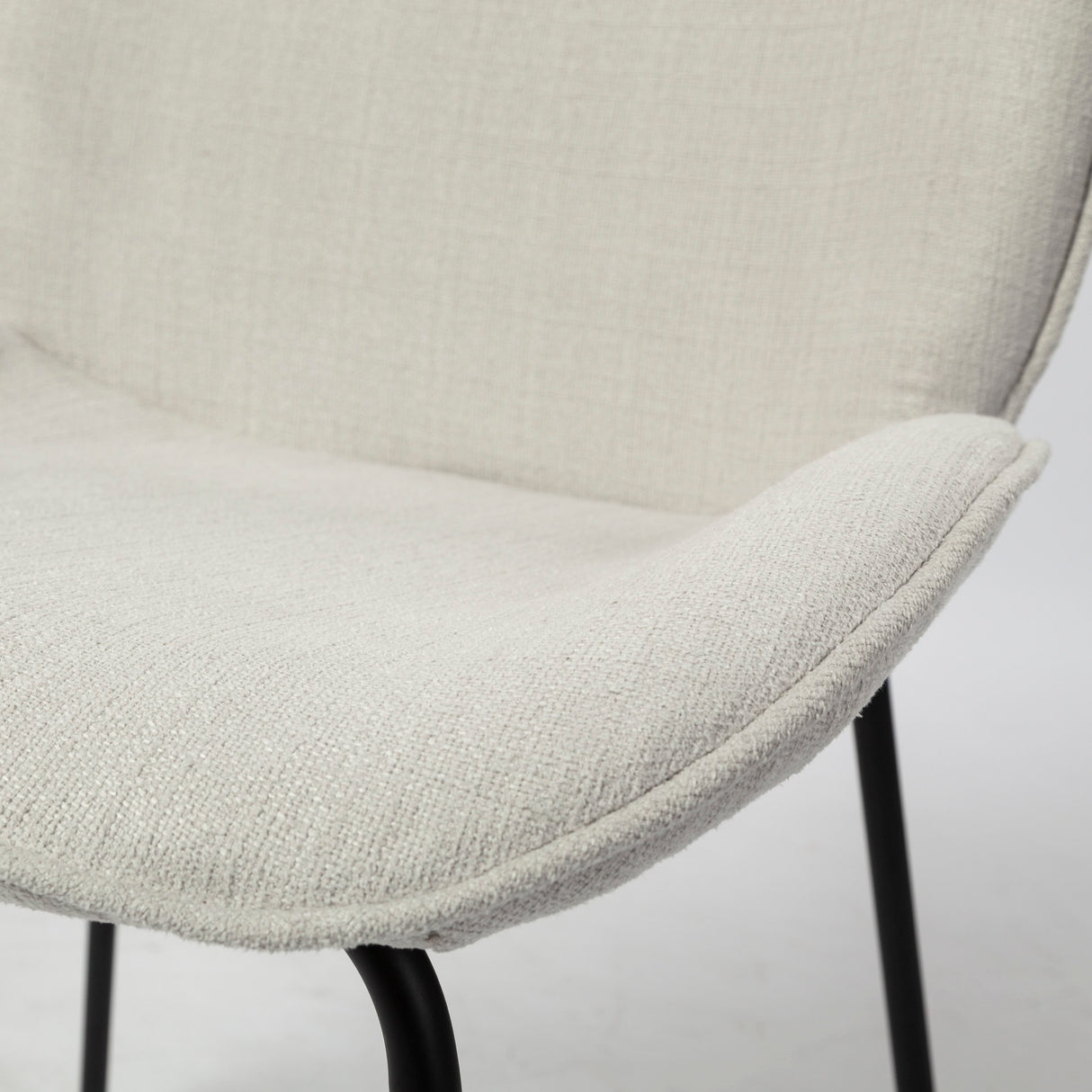 Inala White Fabric Seat Black Metal Frame Dining Chair, Set of 2 from Mercana - Luna Furniture