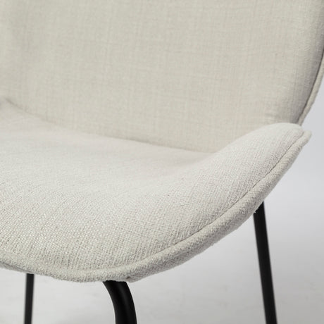 Inala White Fabric Seat Black Metal Frame Dining Chair, Set of 2 from Mercana - Luna Furniture
