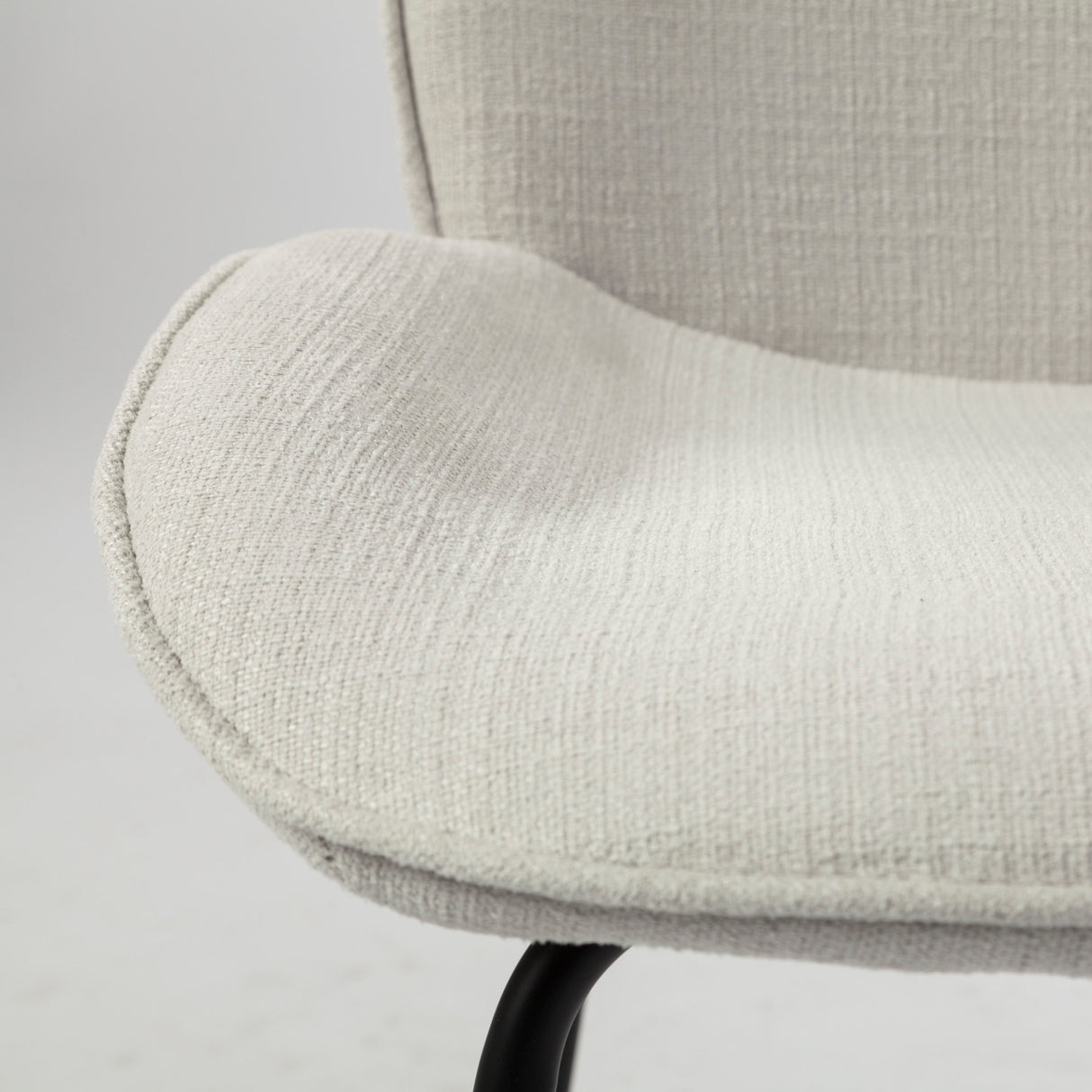 Inala White Fabric Seat Black Metal Frame Dining Chair, Set of 2 from Mercana - Luna Furniture