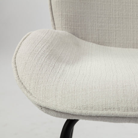 Inala White Fabric Seat Black Metal Frame Dining Chair, Set of 2 from Mercana - Luna Furniture