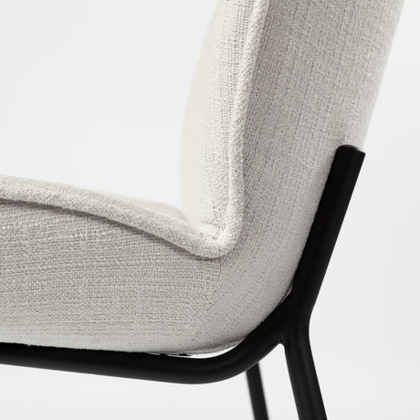 Inala White Fabric Seat Black Metal Frame Dining Chair, Set of 2 from Mercana - Luna Furniture