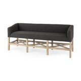 Bergen 60.0L x 19.0W x 25.5H Dark Gray Fabric W/ Light Brown Wooden Base Accent Bench from Mercana - Luna Furniture