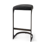 Tyson 17L x 18W x 31H Black Leather W/ Metal Frame Bar Stool from Mercana - Luna Furniture