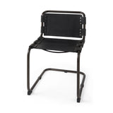 Berbick 33" Total Height Black Leather w/ Iron Frame Dining Chair from Mercana - Luna Furniture