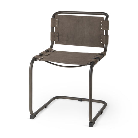 Berbick 33" Total Height Brown/Gray Suede w/ Iron Frame Dining Chair from Mercana - Luna Furniture