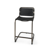 Berbick 21L x 25W x 38H Black Leather W/ Iron Frame Counter Stool from Mercana - Luna Furniture