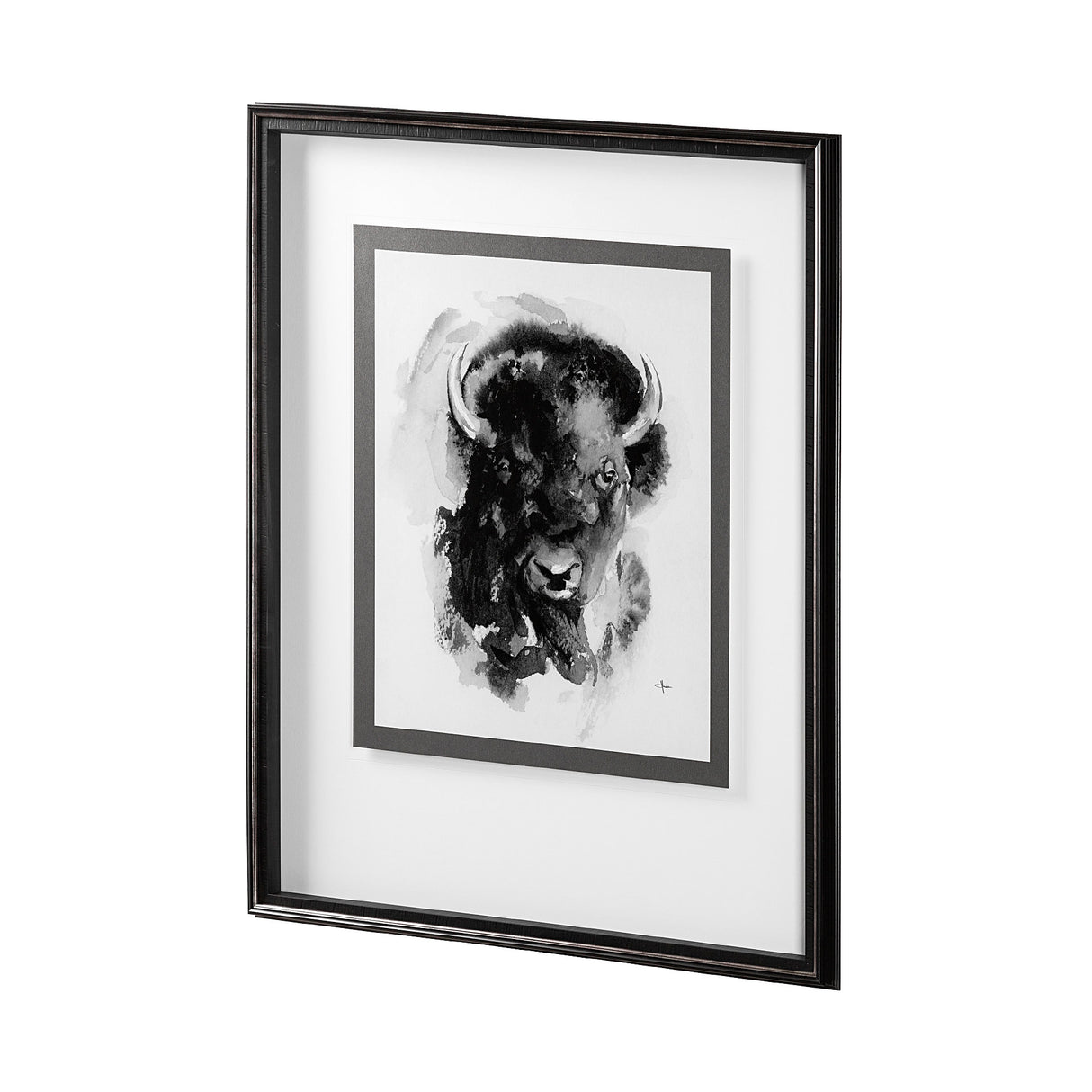 Bison I by Mercana Studio a Hand Embellished Textured Framed Art Print Matted under Glass from Mercana - Luna Furniture