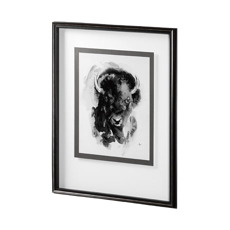 Bison I by Mercana Studio a Hand Embellished Textured Framed Art Print Matted under Glass from Mercana - Luna Furniture