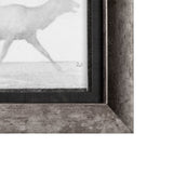 Elk Trotting by Eadweard Muybridge a Hand Embellished Textured Framed Art Print Matted under Glass from Mercana - Luna Furniture