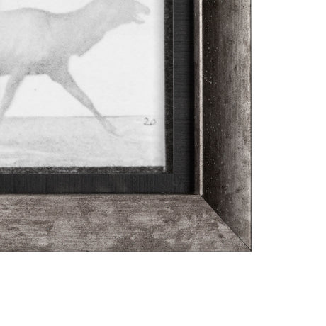 Elk Trotting by Eadweard Muybridge a Hand Embellished Textured Framed Art Print Matted under Glass from Mercana - Luna Furniture