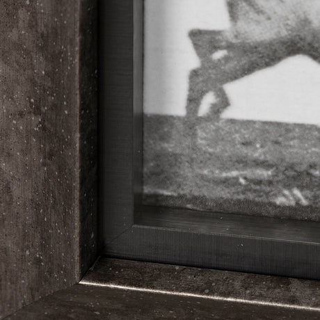 Elk Trotting by Eadweard Muybridge a Hand Embellished Textured Framed Art Print Matted under Glass from Mercana - Luna Furniture
