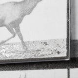 Elk Trotting by Eadweard Muybridge a Hand Embellished Textured Framed Art Print Matted under Glass from Mercana - Luna Furniture