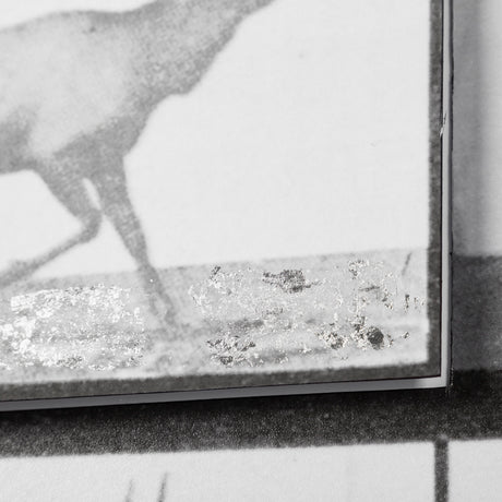 Elk Trotting by Eadweard Muybridge a Hand Embellished Textured Framed Art Print Matted under Glass from Mercana - Luna Furniture