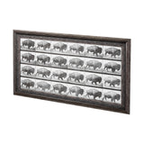 Buffalo Walking by Eadweard Muybridge Hand Embellished Textured Framed Art Print Matted under Glass from Mercana - Luna Furniture