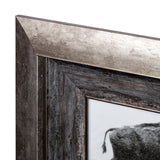 Buffalo Walking by Eadweard Muybridge Hand Embellished Textured Framed Art Print Matted under Glass from Mercana - Luna Furniture
