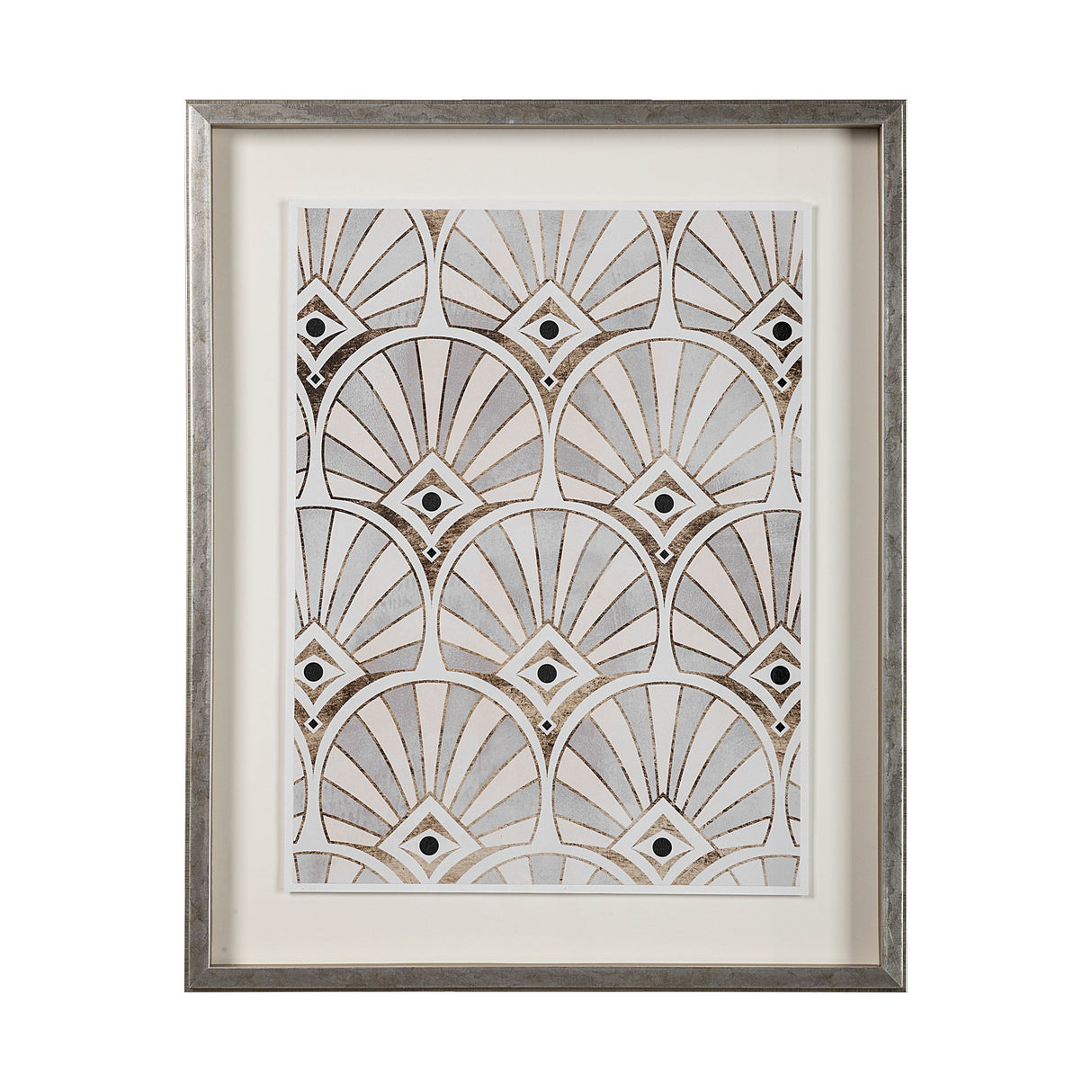 Deco Patterning I by Victoria Barnes a Hand Embellished Textured Framed Art Print Matted under Glass from Mercana - Luna Furniture