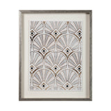 Deco Patterning I by Victoria Barnes a Hand Embellished Textured Framed Art Print Matted under Glass from Mercana - Luna Furniture