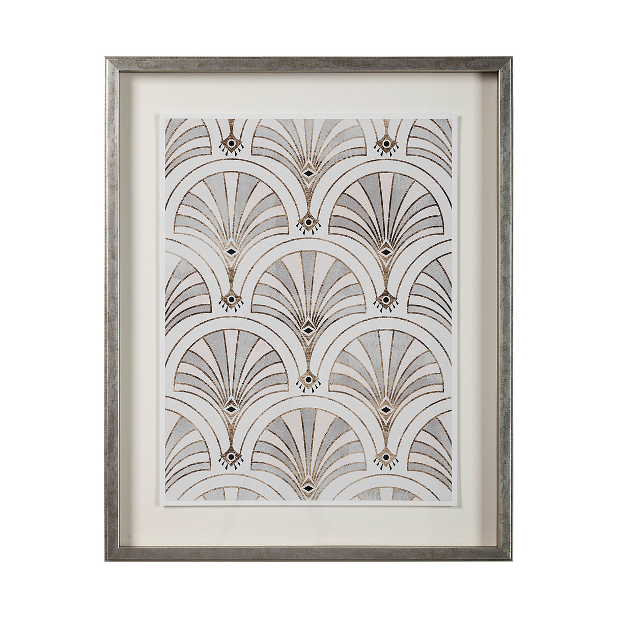 Deco Patterning II by Victoria Barnes Hand Embellished Textured Framed Art Print Matted under Glass from Mercana - Luna Furniture