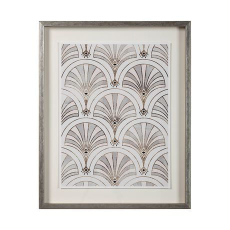 Deco Patterning II by Victoria Barnes Hand Embellished Textured Framed Art Print Matted under Glass from Mercana - Luna Furniture