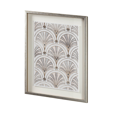 Deco Patterning II by Victoria Barnes Hand Embellished Textured Framed Art Print Matted under Glass from Mercana - Luna Furniture