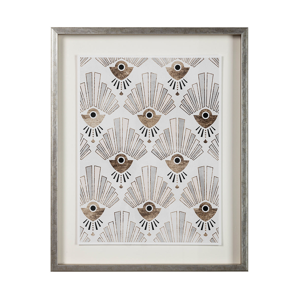 Deco Patterning III by Victoria Barnes Hand Embellished Textured Framed Art Print Matted under Glass from Mercana - Luna Furniture