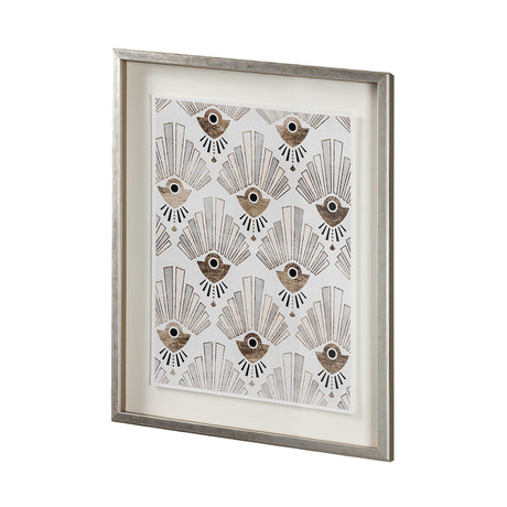 Deco Patterning III by Victoria Barnes Hand Embellished Textured Framed Art Print Matted under Glass from Mercana - Luna Furniture