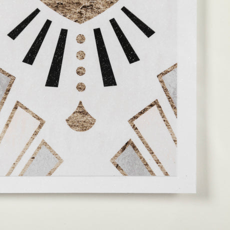 Deco Patterning III by Victoria Barnes Hand Embellished Textured Framed Art Print Matted under Glass from Mercana - Luna Furniture