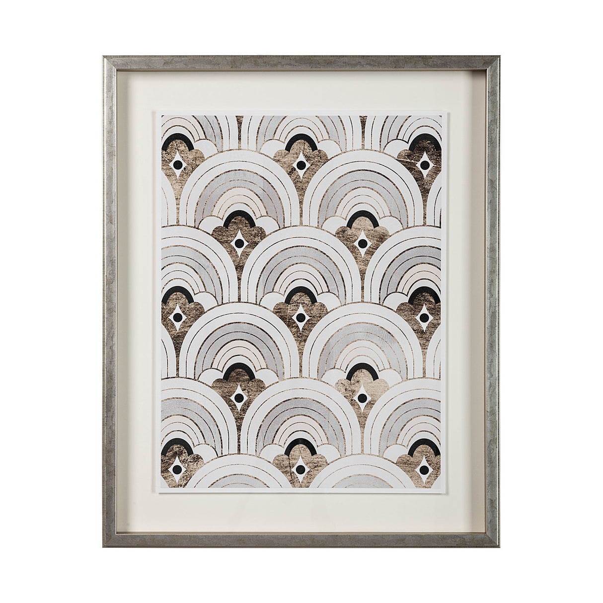 Deco Patterning IV by Victoria Barnes Hand Embellished Textured Framed Art Print Matted under Glass from Mercana - Luna Furniture