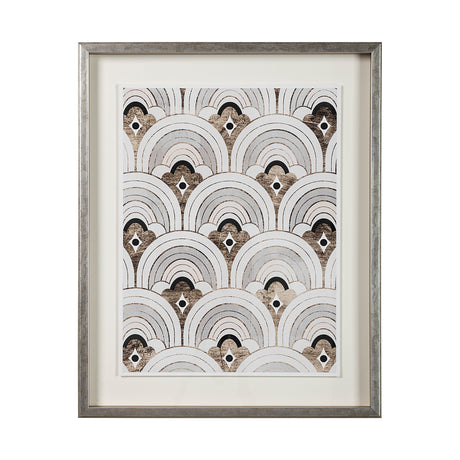 Deco Patterning IV by Victoria Barnes Hand Embellished Textured Framed Art Print Matted under Glass from Mercana - Luna Furniture