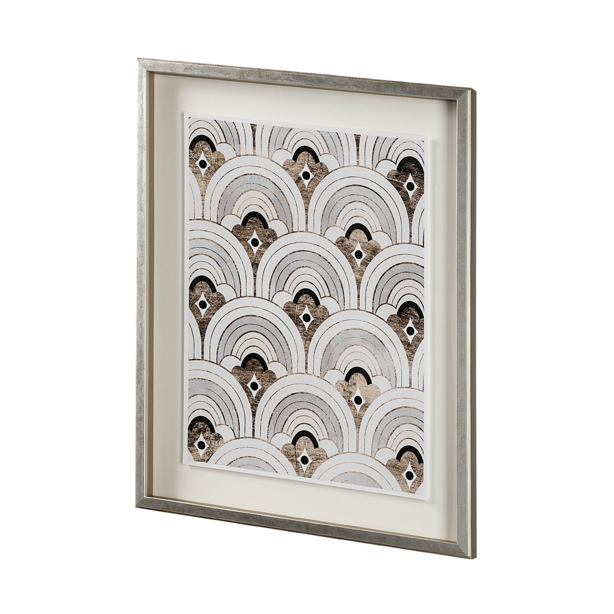 Deco Patterning IV by Victoria Barnes Hand Embellished Textured Framed Art Print Matted under Glass from Mercana - Luna Furniture